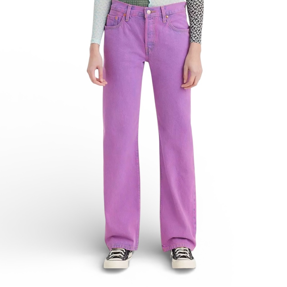 NWT Levi’s 501®  Denim Jeans Iris High Rise Straight Leg Orchid Purple - Size 27 - Picture 2 of 5